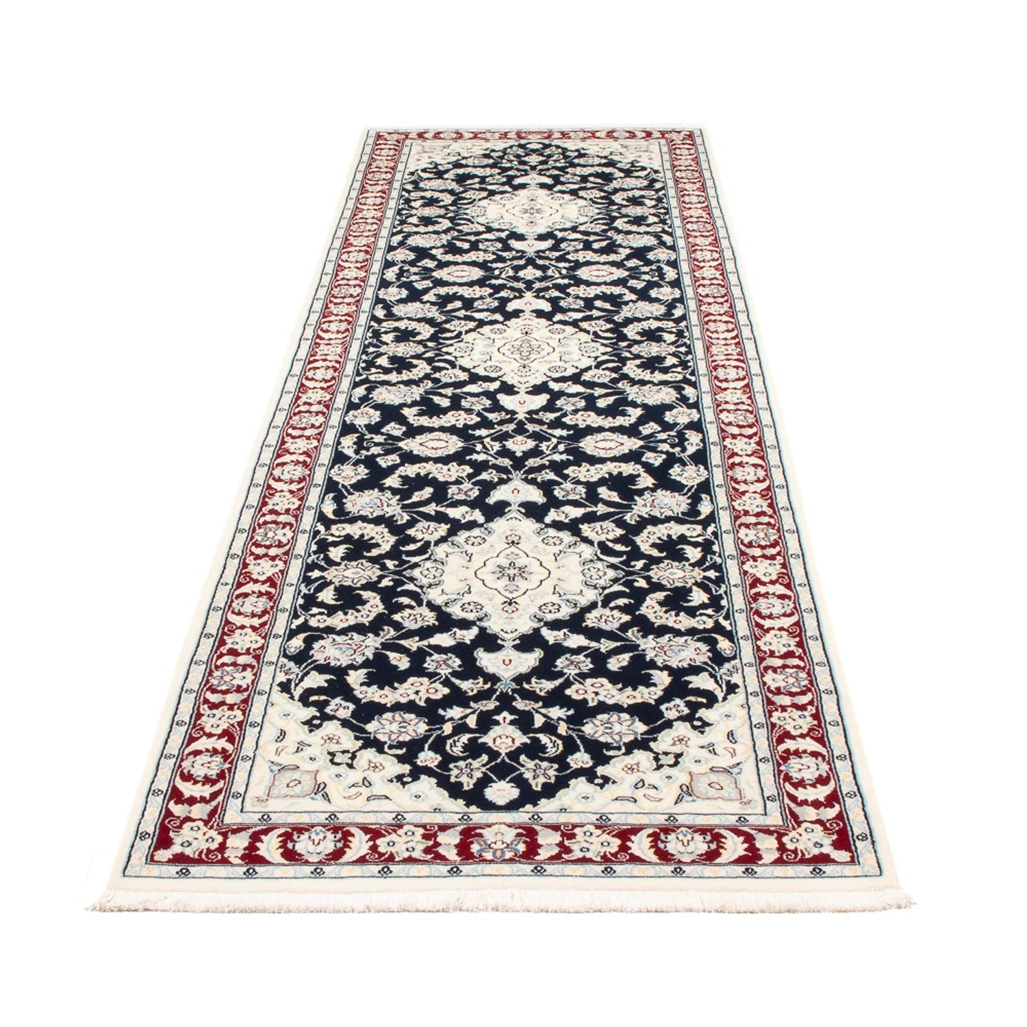 Alfombra de pasillo Alfombra Persa - Nain - Prima - 295 x 81 cm - azul oscuro
