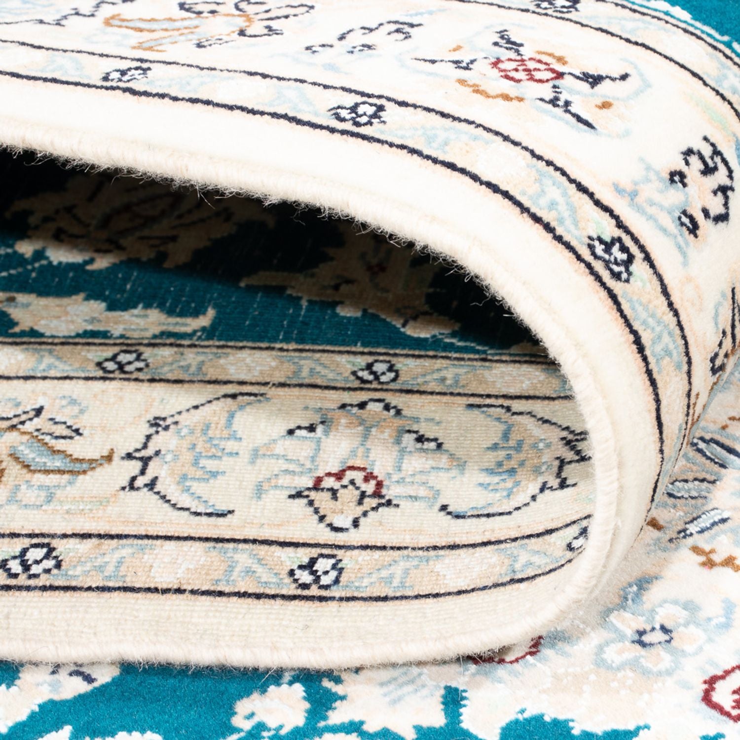 Alfombra de pasillo Alfombra Persa - Nain - Prima - 298 x 81 cm - azul oscuro