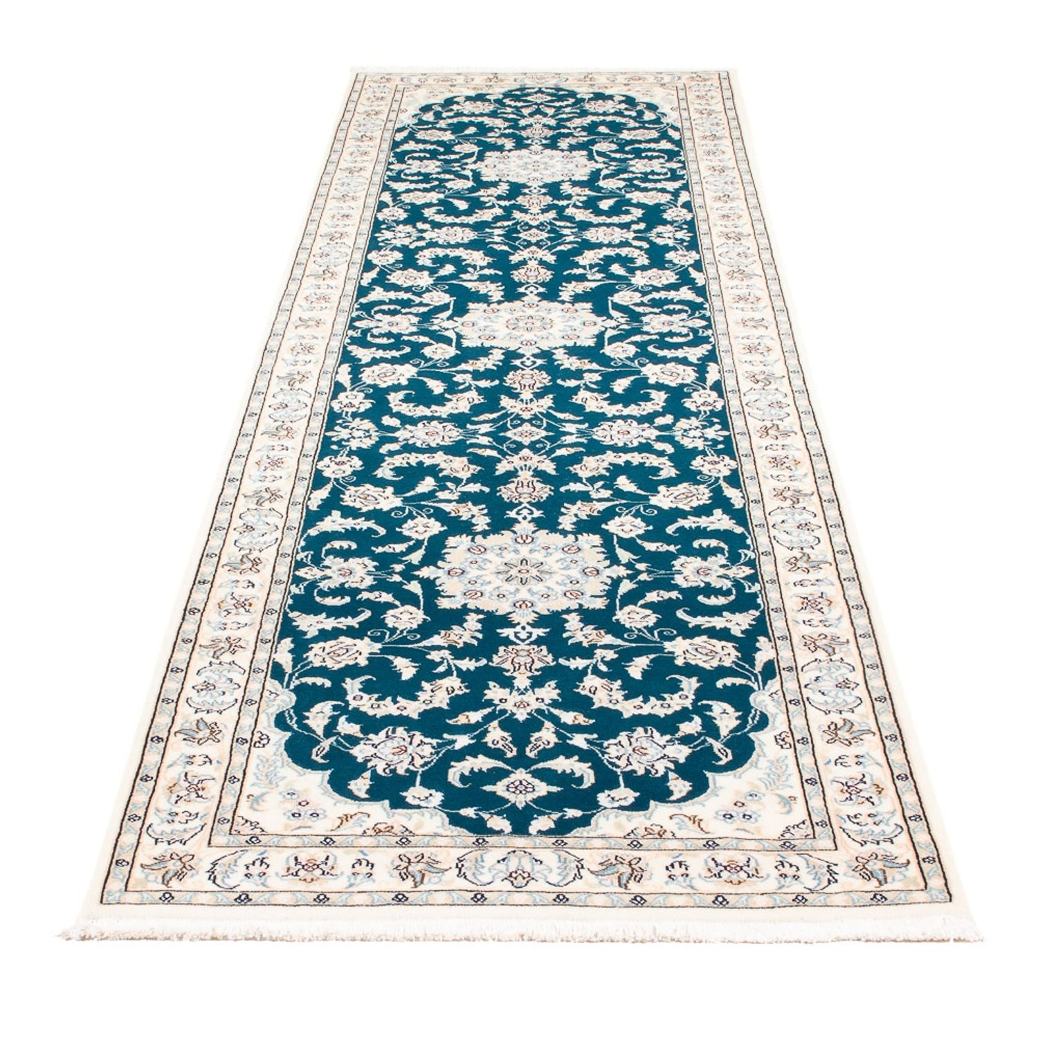Alfombra de pasillo Alfombra Persa - Nain - Prima - 298 x 81 cm - azul oscuro