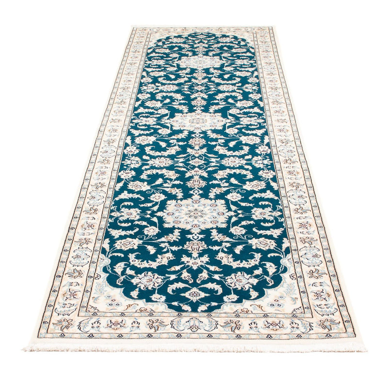 Alfombra de pasillo Alfombra Persa - Nain - Prima - 298 x 81 cm - azul oscuro