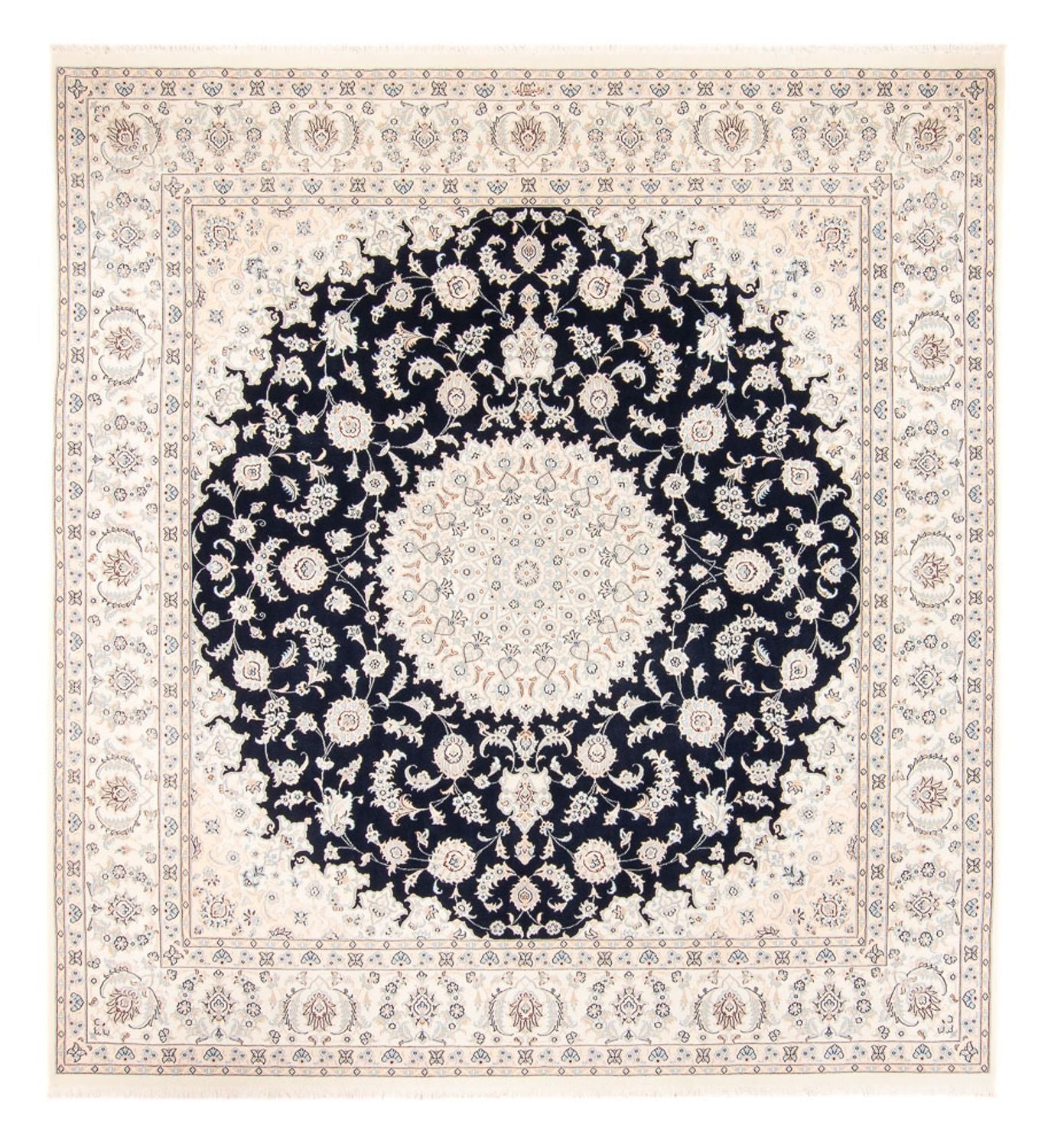 Alfombra persa - Nain - 260 x 245 cm - azul oscuro