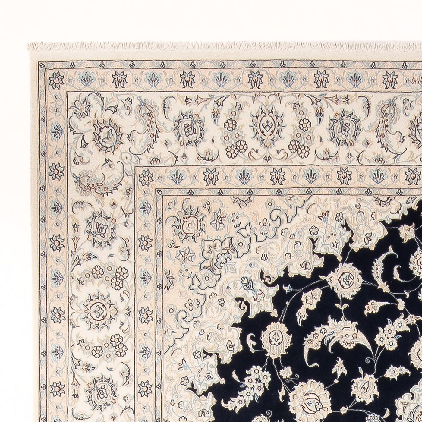 Alfombra Persa - Nain - Prima - 346 x 244 cm - azul oscuro