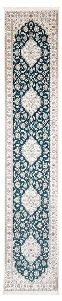 Alfombra de pasillo Alfombra Persa - Nain - Prima - 397 x 88 cm - azul oscuro