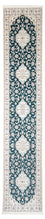 Alfombra de pasillo Alfombra Persa - Nain - Prima - 397 x 88 cm - azul oscuro