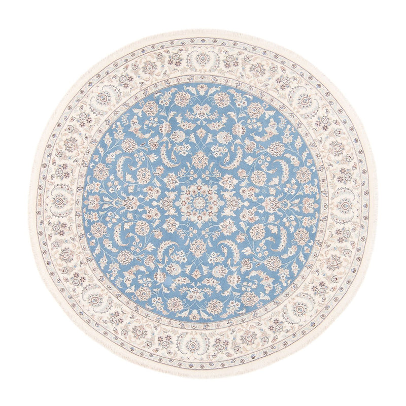 Alfombra persa - Nain redondo  - 200 x 200 cm - azul claro