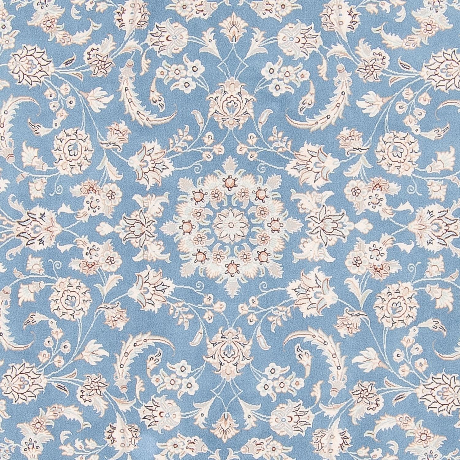 Alfombra persa - Nain redondo  - 200 x 200 cm - azul claro