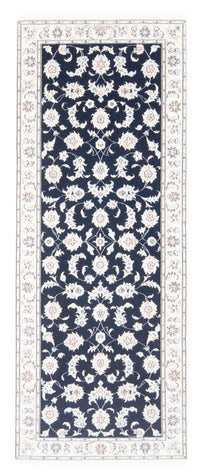 Alfombra de pasillo Alfombra Persa - Nain - Real - 200 x 80 cm - azul oscuro