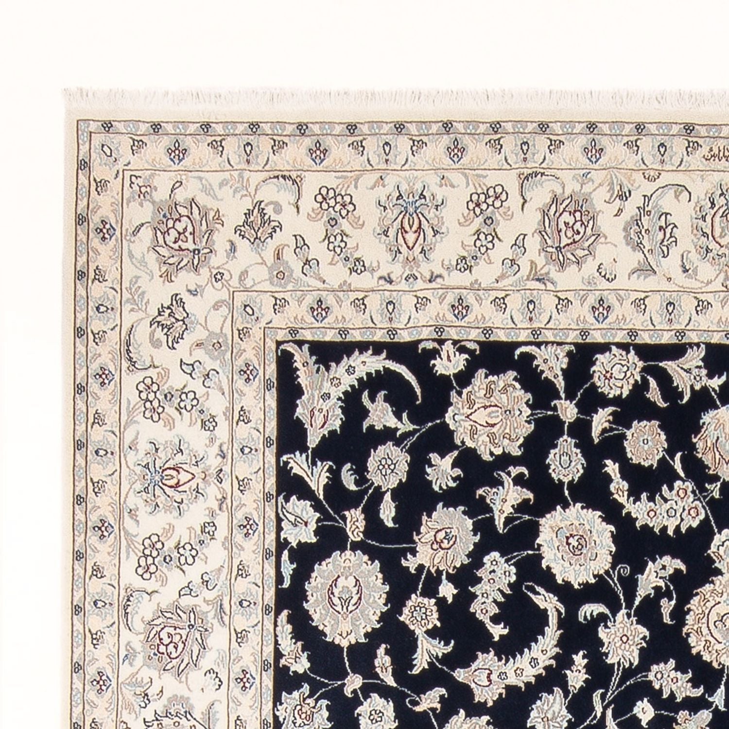 Alfombra Persa - Nain - Prima - 294 x 197 cm - azul oscuro