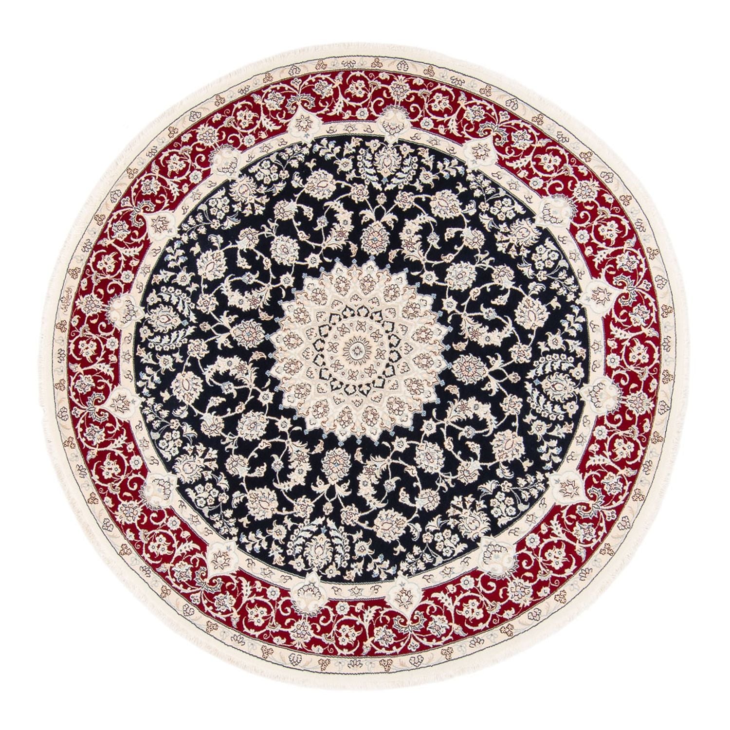 Alfombra persa - Nain redondo  - 206 x 195 cm - azul oscuro