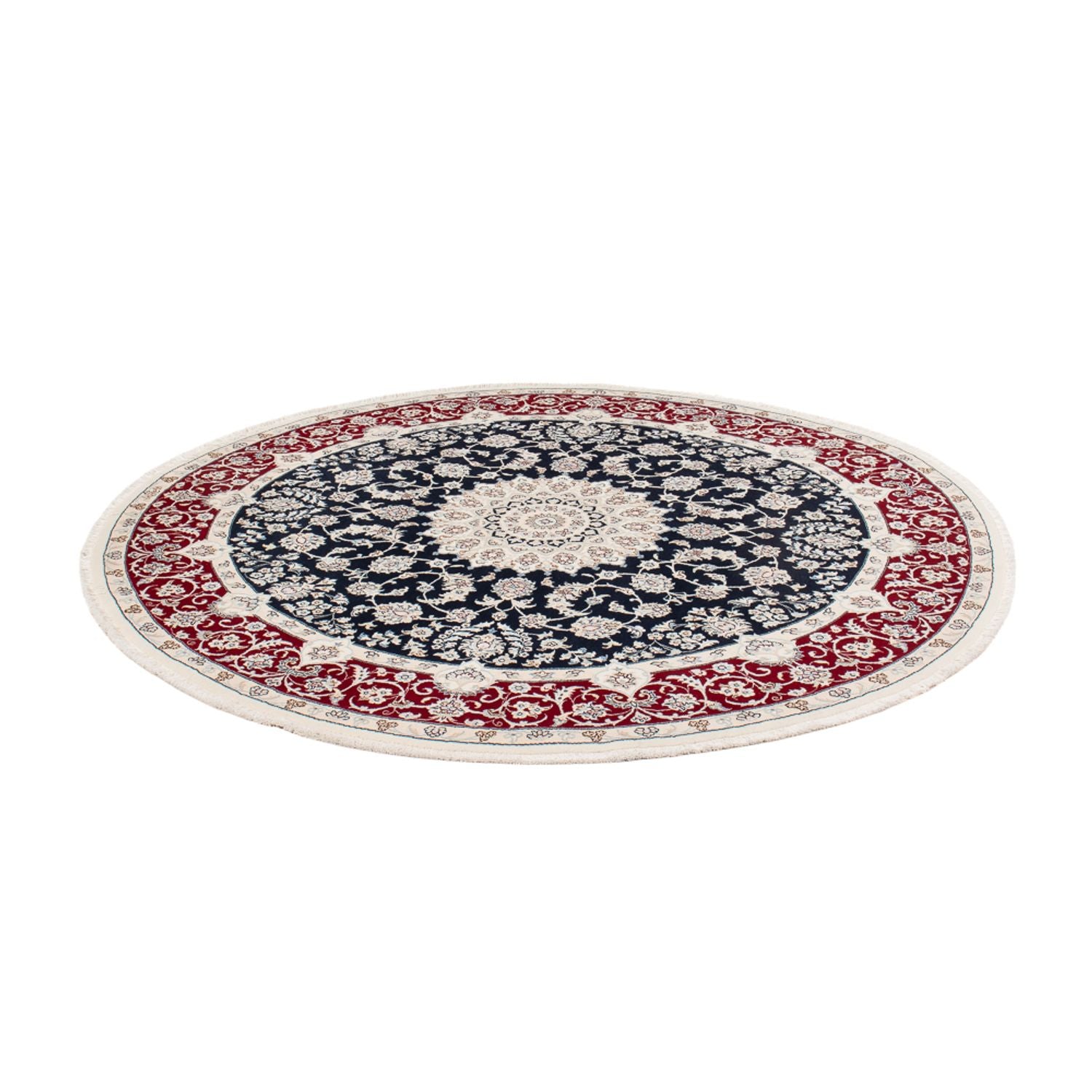 Alfombra persa - Nain redondo  - 206 x 195 cm - azul oscuro