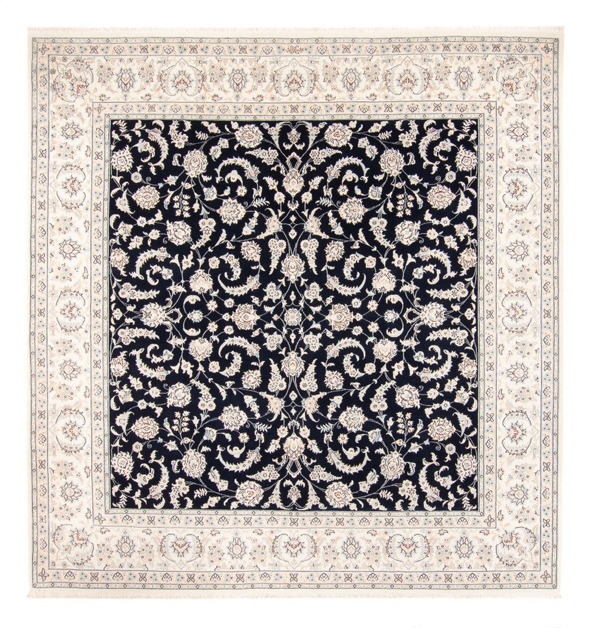 Alfombra persa - Nain - 261 x 249 cm - azul oscuro