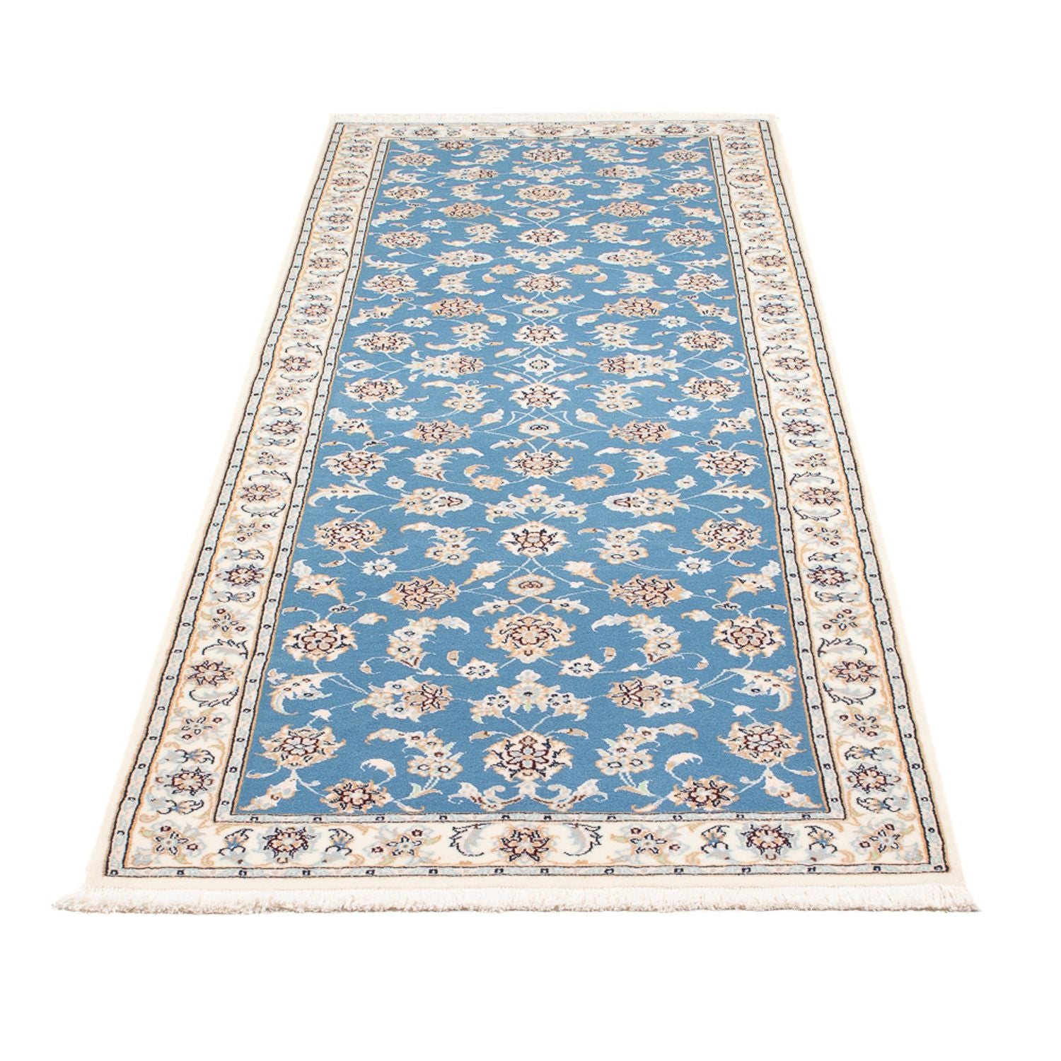 Alfombra de pasillo Alfombra Persa - Nain - Prima - 245 x 82 cm - azul