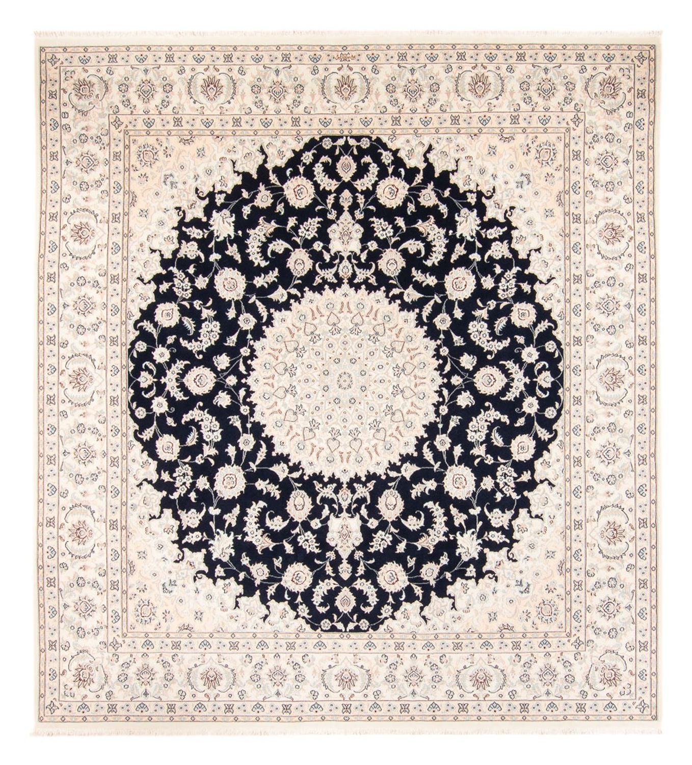Alfombra persa - Nain - 268 x 245 cm - azul oscuro