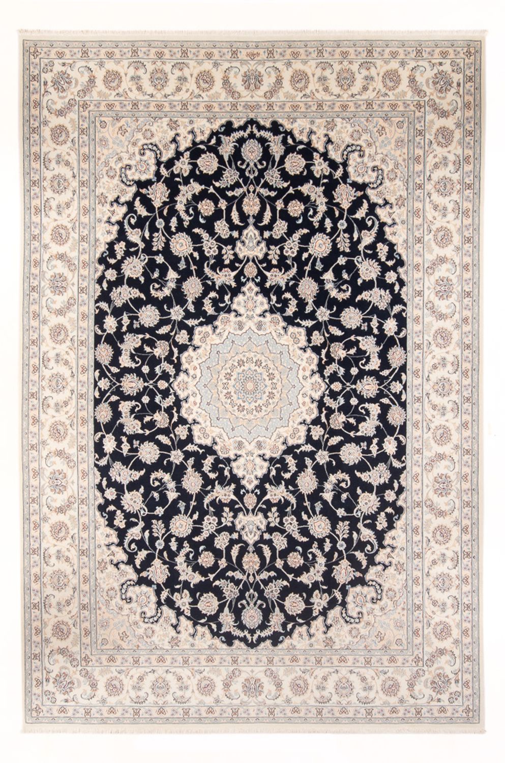 Alfombra Persa - Nain - Prima - 342 x 246 cm - azul oscuro