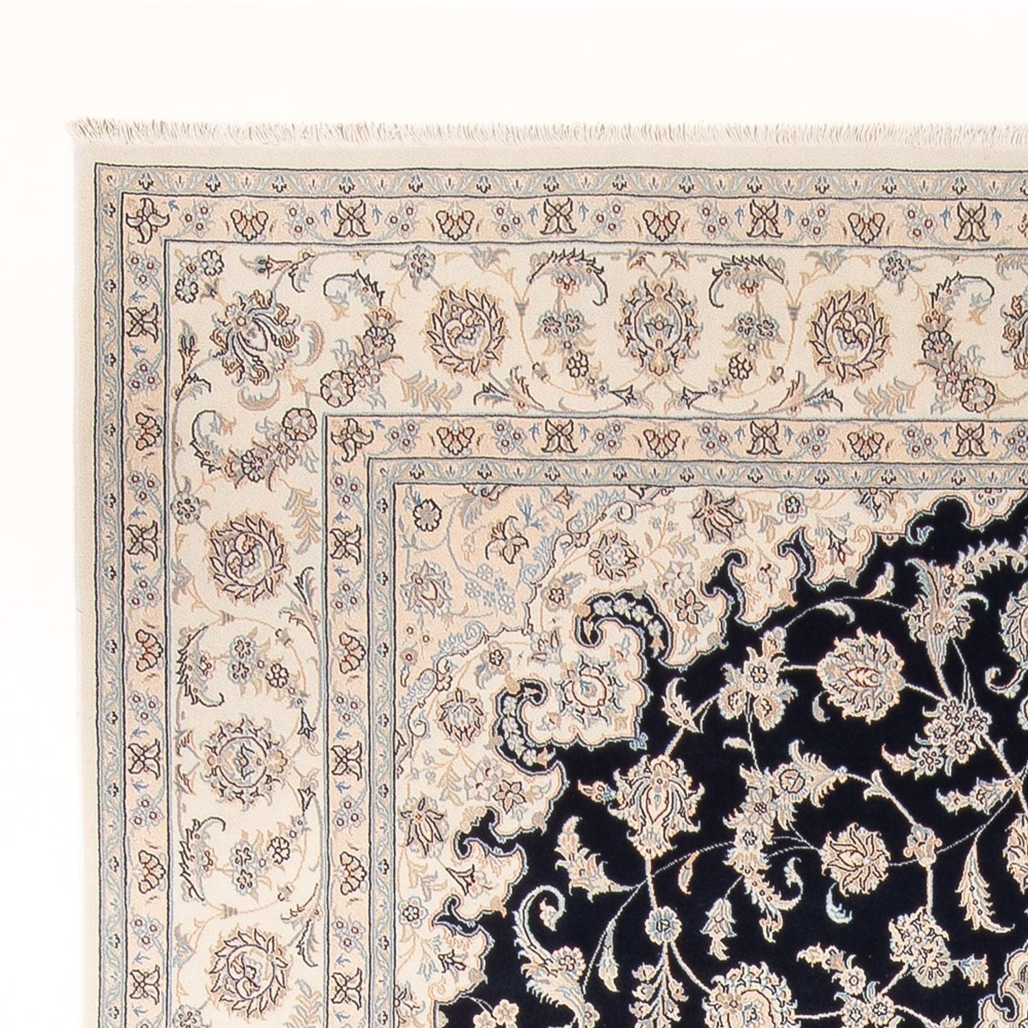 Alfombra Persa - Nain - Prima - 342 x 246 cm - azul oscuro