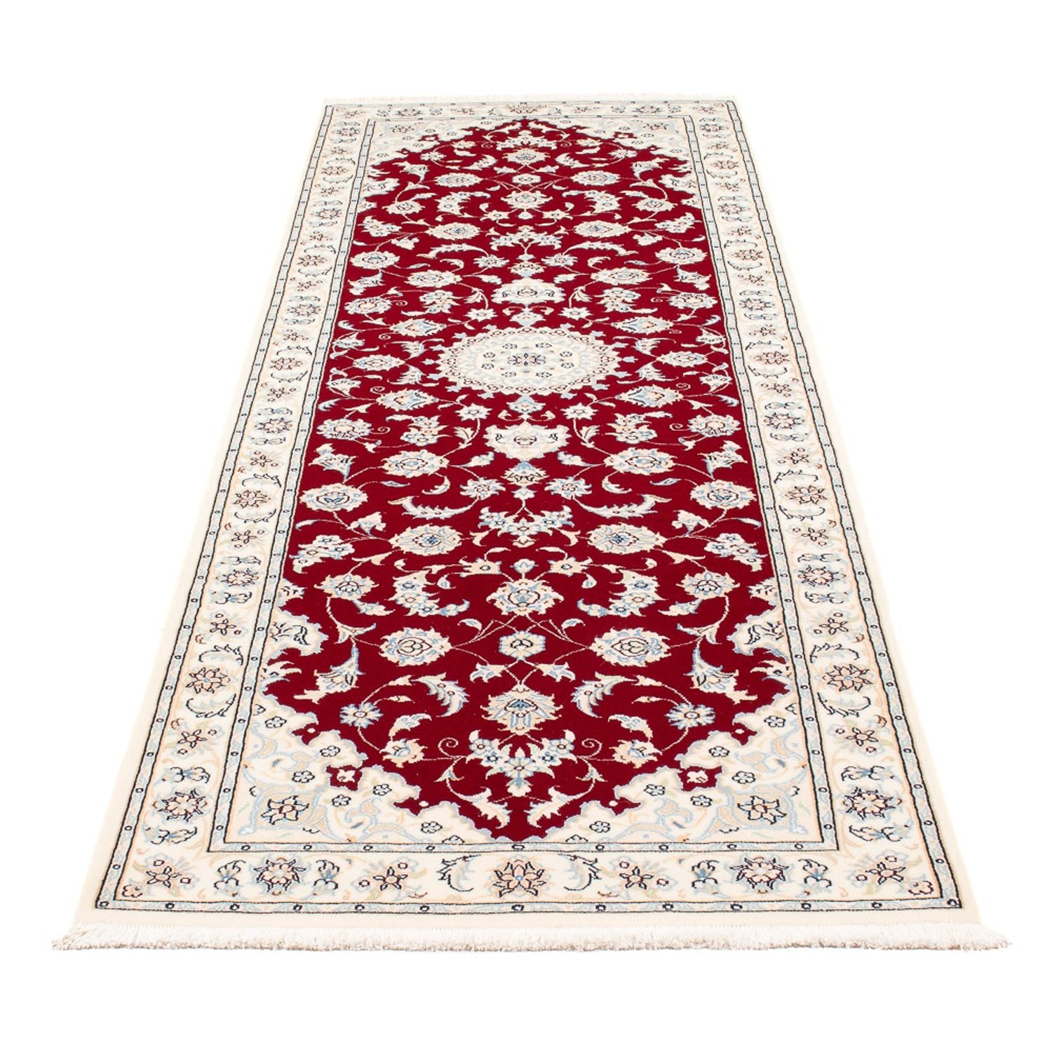 Alfombra de pasillo Alfombra Persa - Nain - Prima - 254 x 82 cm - rojo
