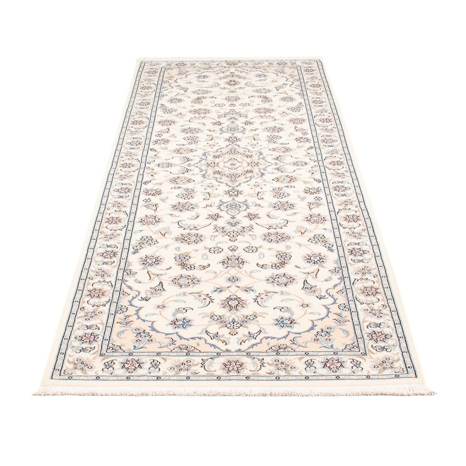 Alfombra de pasillo Alfombra Persa - Nain - Prima - 253 x 82 cm - crema