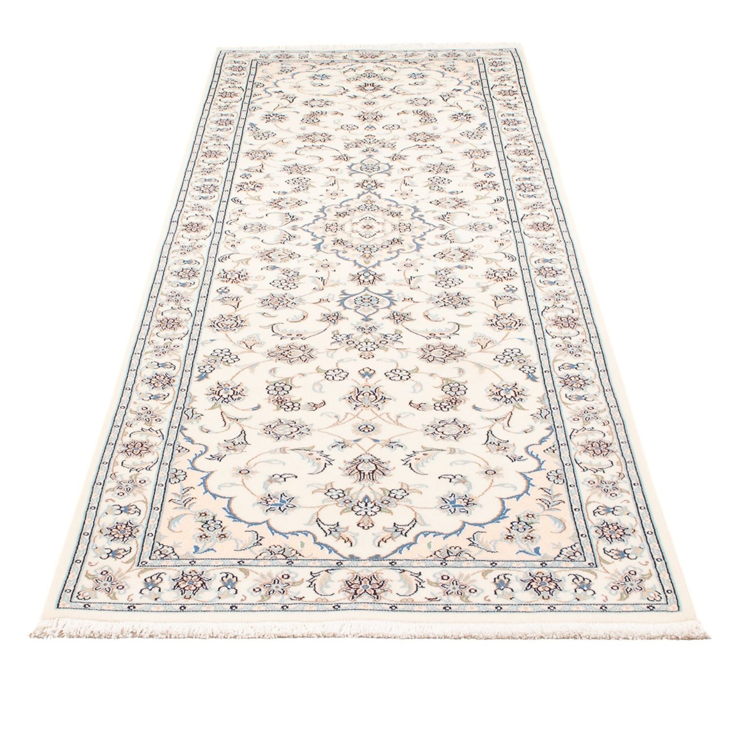 Alfombra de pasillo Alfombra Persa - Nain - Prima - 261 x 82 cm - crema