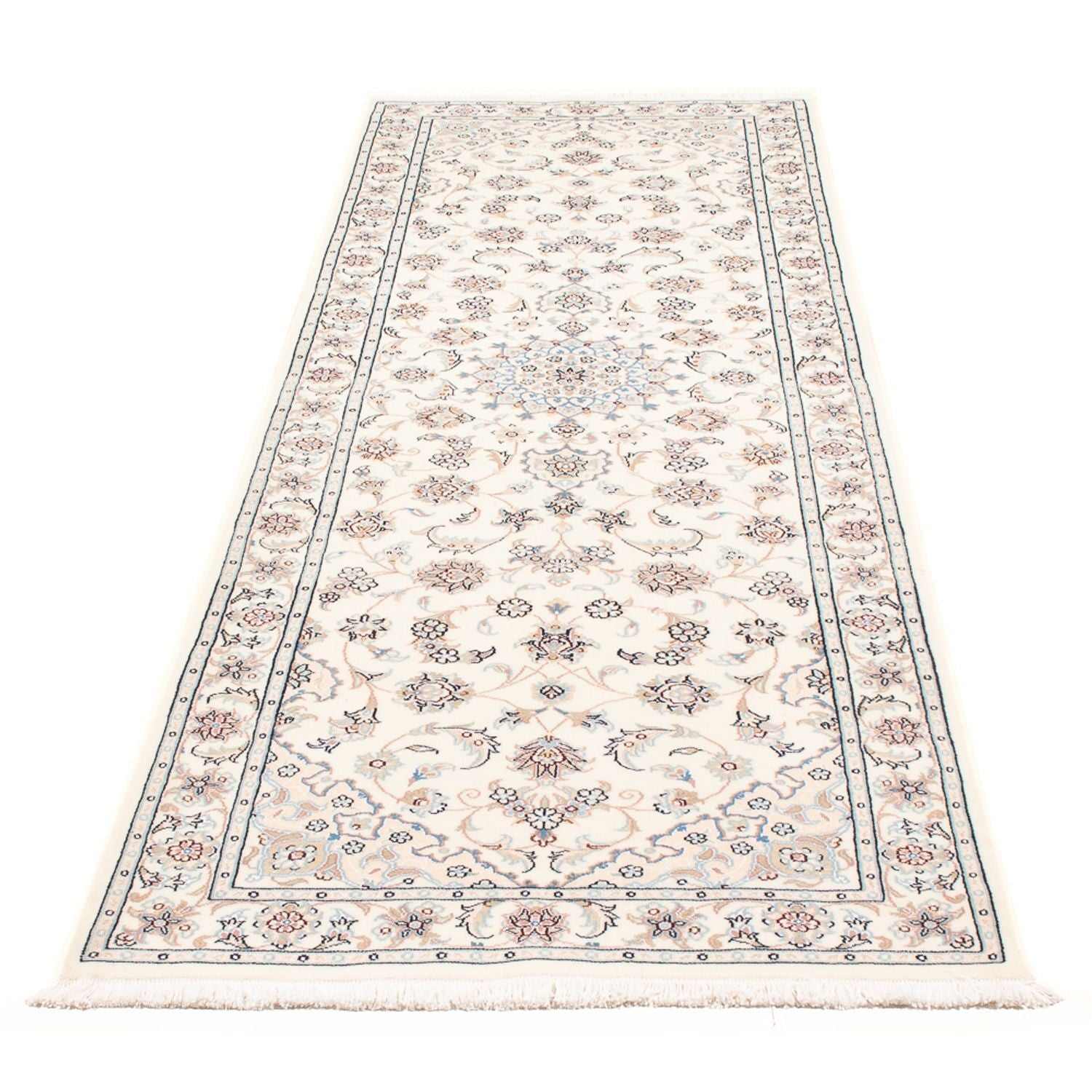 Alfombra de pasillo Alfombra Persa - Nain - Prima - 249 x 82 cm - crema