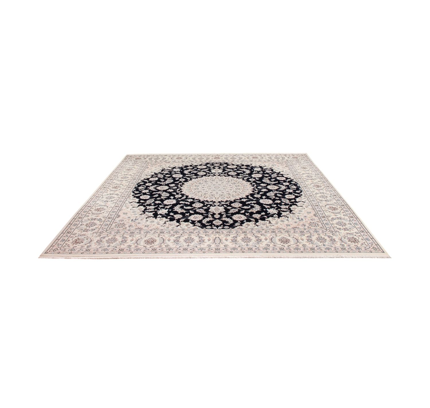 Alfombra persa - Nain - 261 x 252 cm - azul oscuro