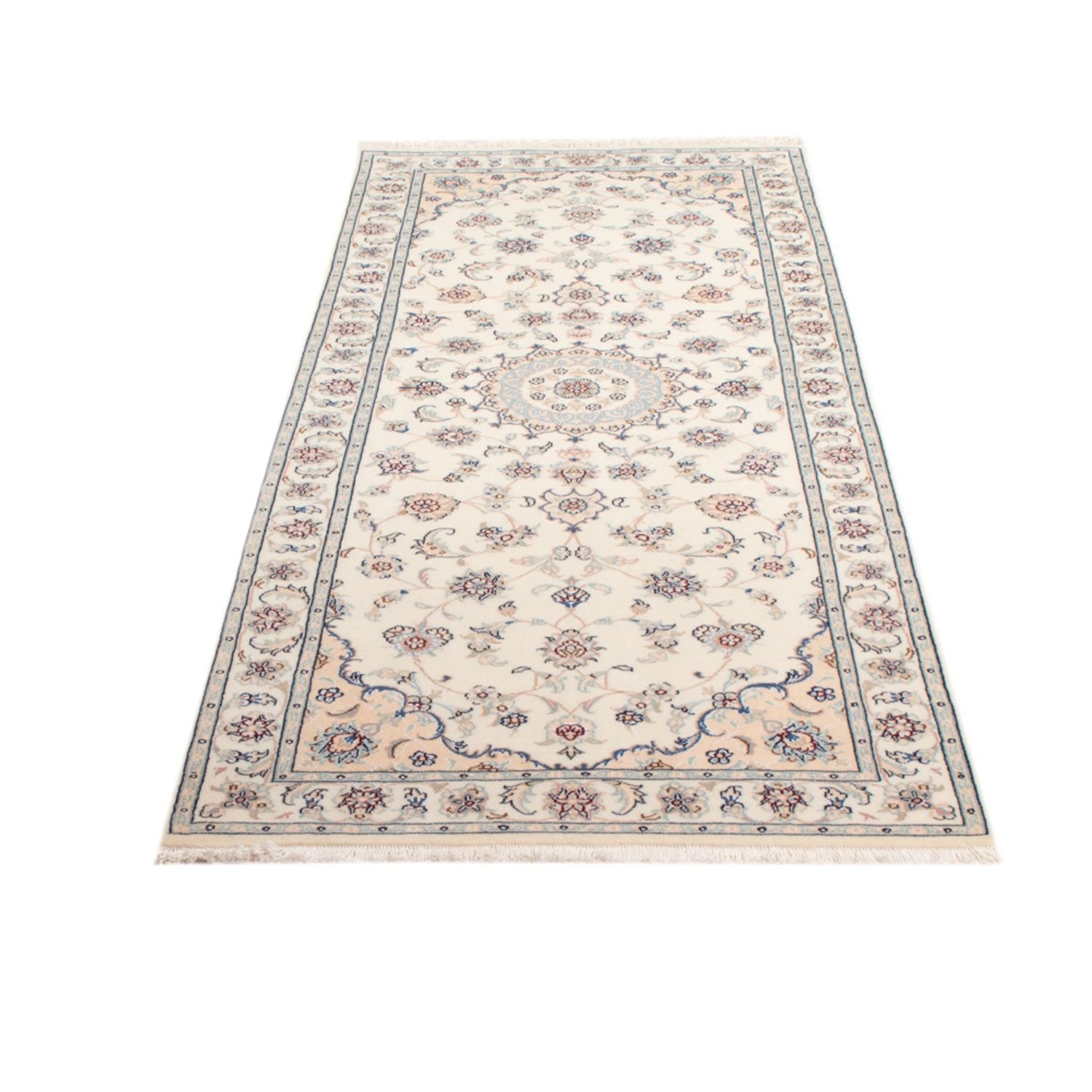 Alfombra de pasillo Alfombra Persa - Nain - Real - 210 x 80 cm - crema