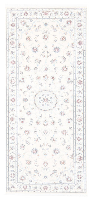 Alfombra de pasillo Alfombra Persa - Nain - Real - 197 x 82 cm - crema