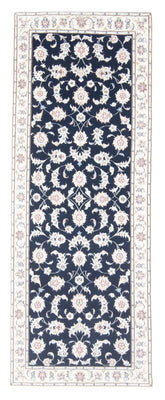 Alfombra de pasillo Alfombra Persa - Nain - Real - 203 x 79 cm - azul oscuro