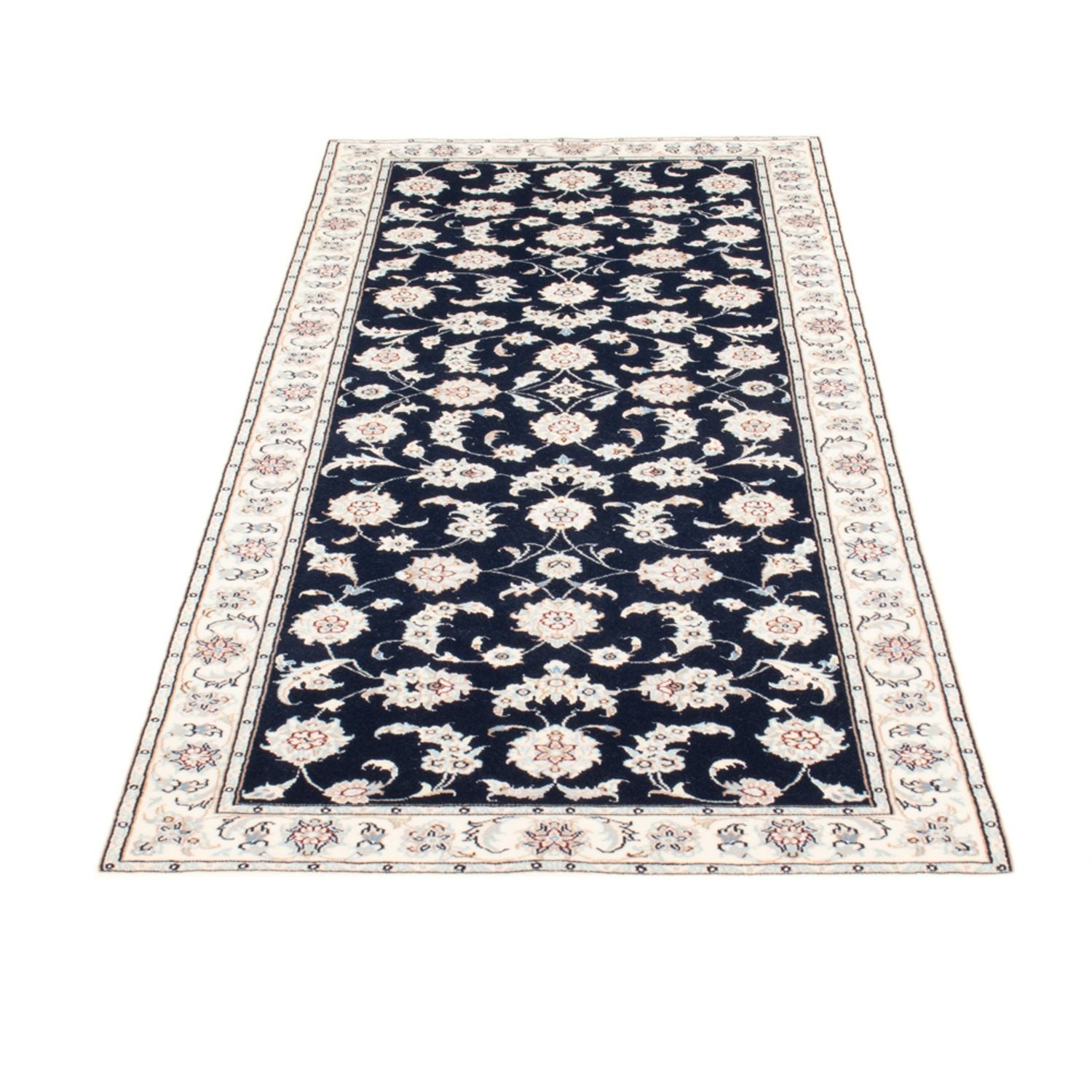 Alfombra de pasillo Alfombra Persa - Nain - Real - 203 x 79 cm - azul oscuro