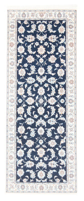 Alfombra de pasillo Alfombra Persa - Nain - Real - 205 x 78 cm - azul oscuro