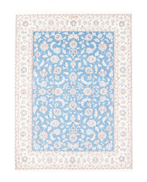 Alfombra Persa - Nain - Real - 196 x 150 cm - azul claro