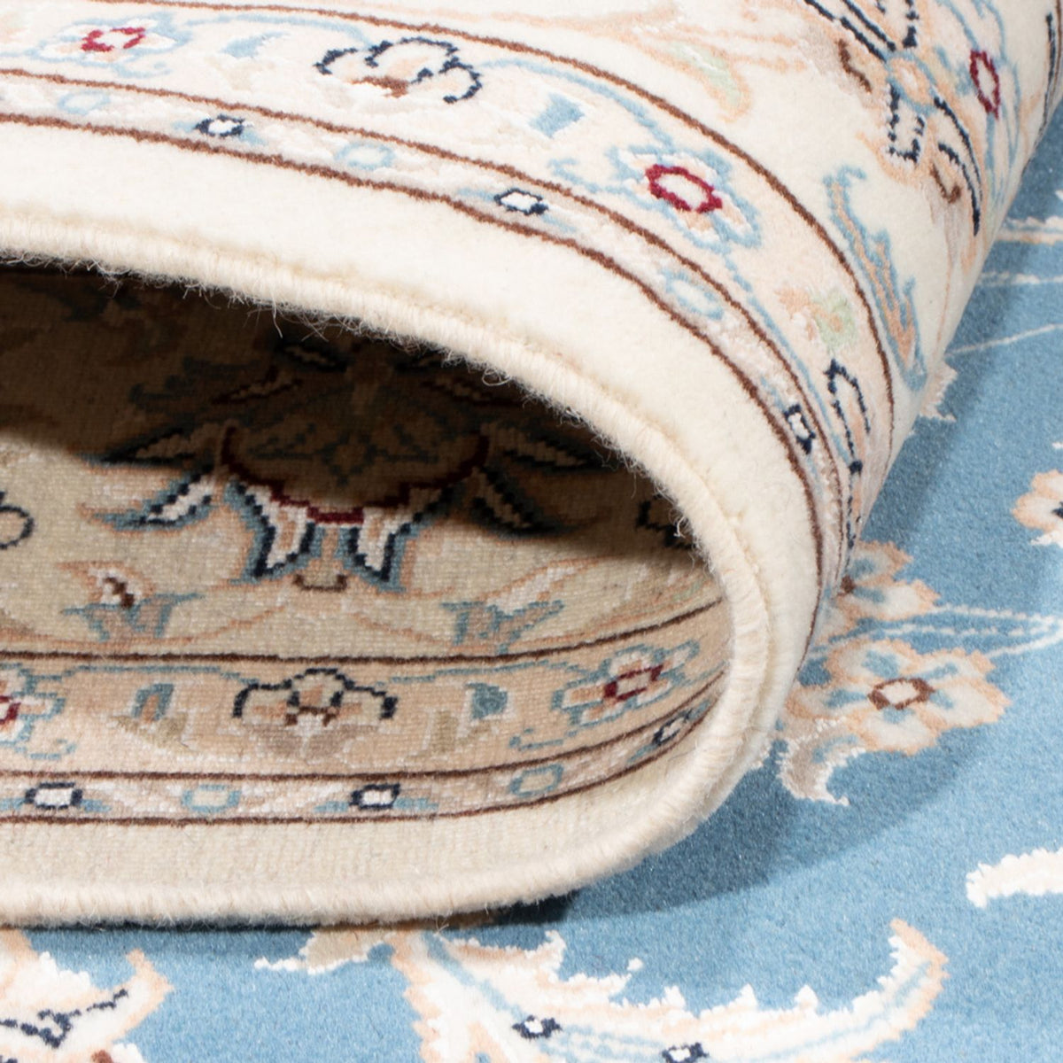 Alfombra Persa - Nain - Real - 196 x 150 cm - azul claro