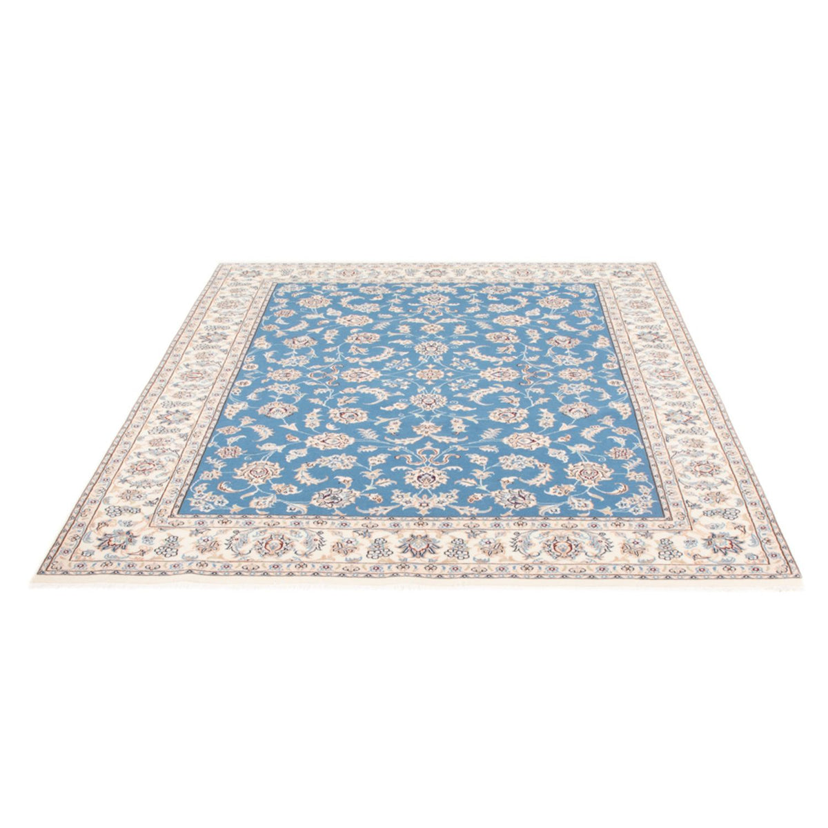 Alfombra Persa - Nain - Real - 196 x 150 cm - azul claro