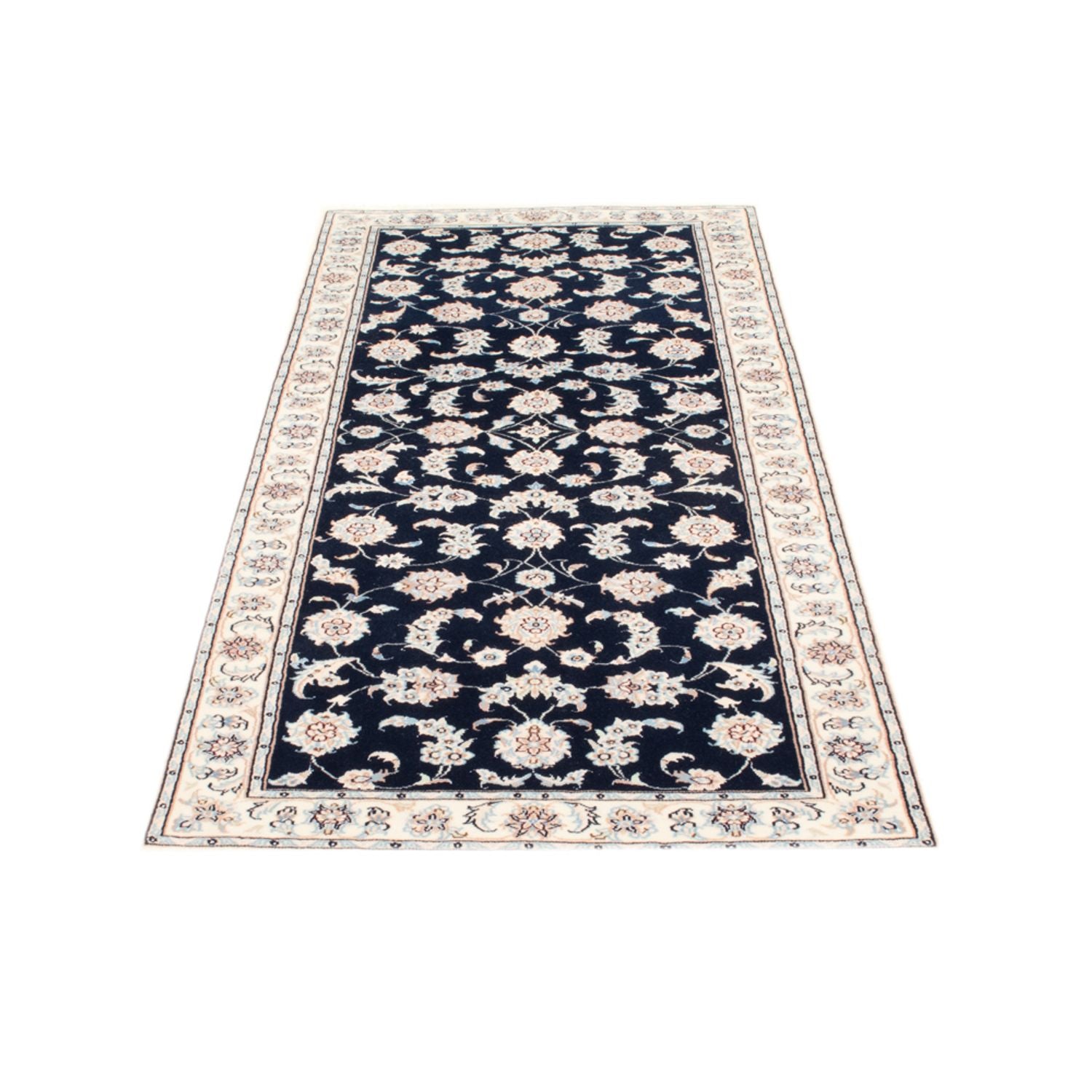 Alfombra de pasillo Alfombra Persa - Nain - Real - 205 x 80 cm - azul oscuro