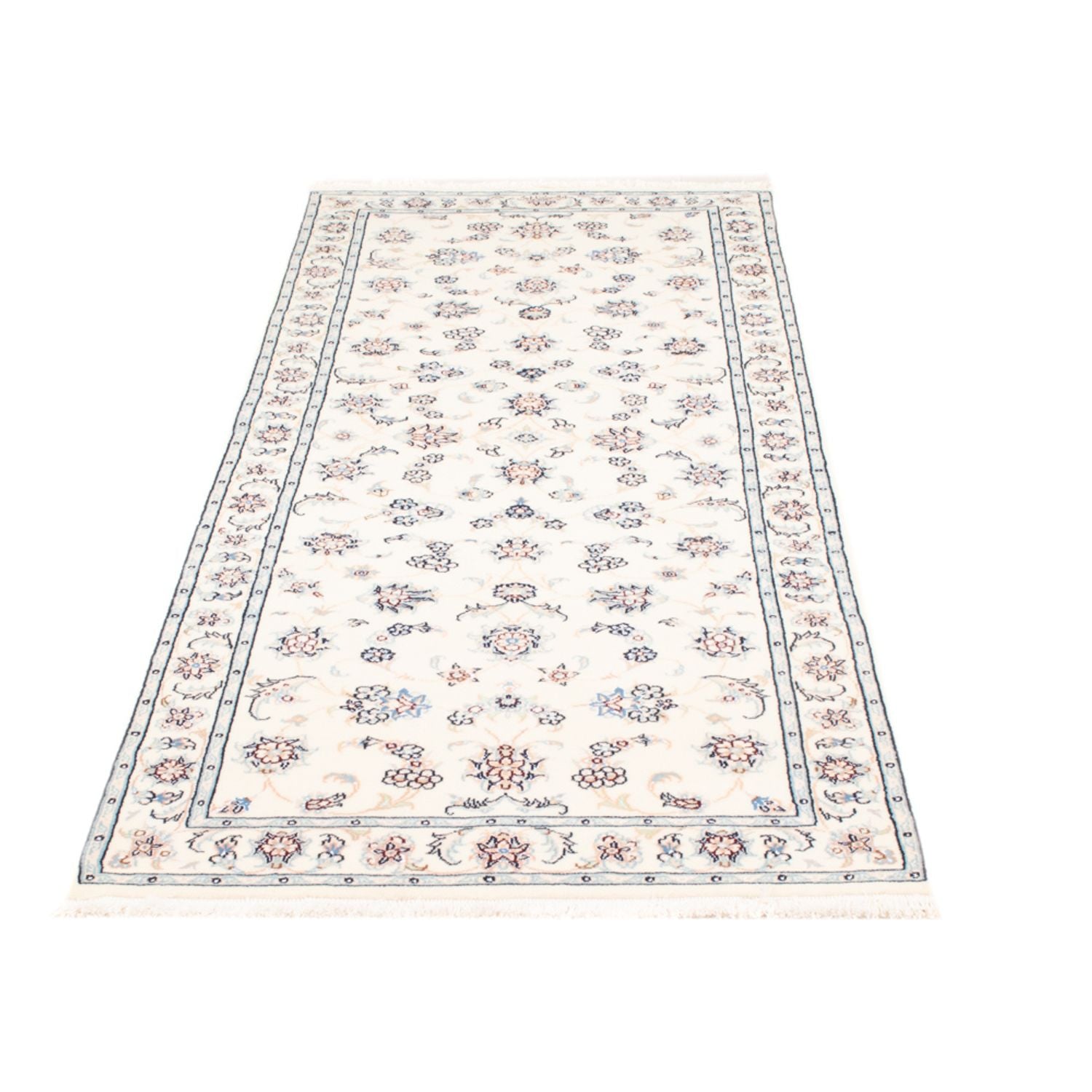 Alfombra de pasillo Alfombra Persa - Nain - Real - 197 x 78 cm - crema