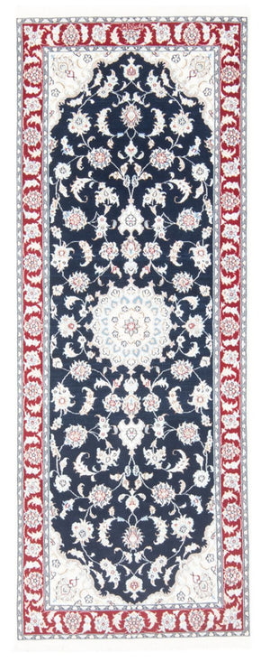Alfombra de pasillo Alfombra Persa - Nain - Real - 196 x 79 cm - azul oscuro