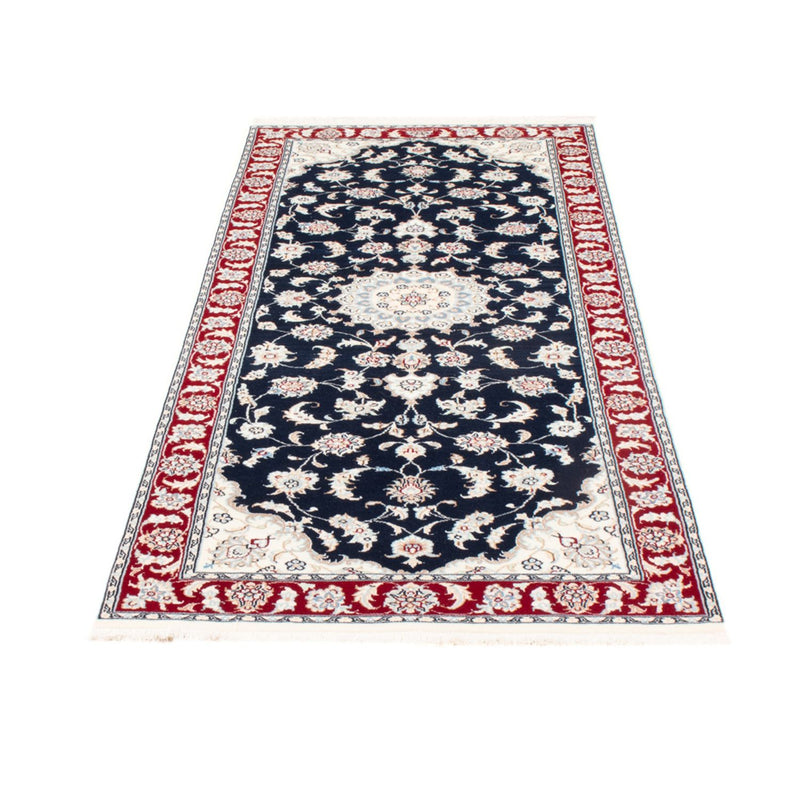 Alfombra de pasillo Alfombra Persa - Nain - Real - 196 x 79 cm - azul oscuro