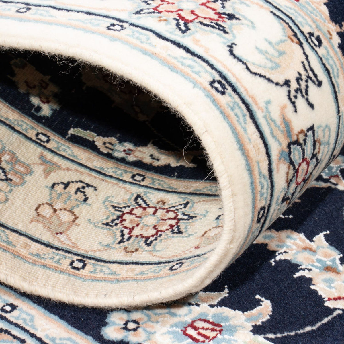 Alfombra de pasillo Alfombra Persa - Nain - Real - 201 x 78 cm - azul oscuro