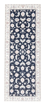 Alfombra de pasillo Alfombra Persa - Nain - Real - 198 x 78 cm - azul oscuro