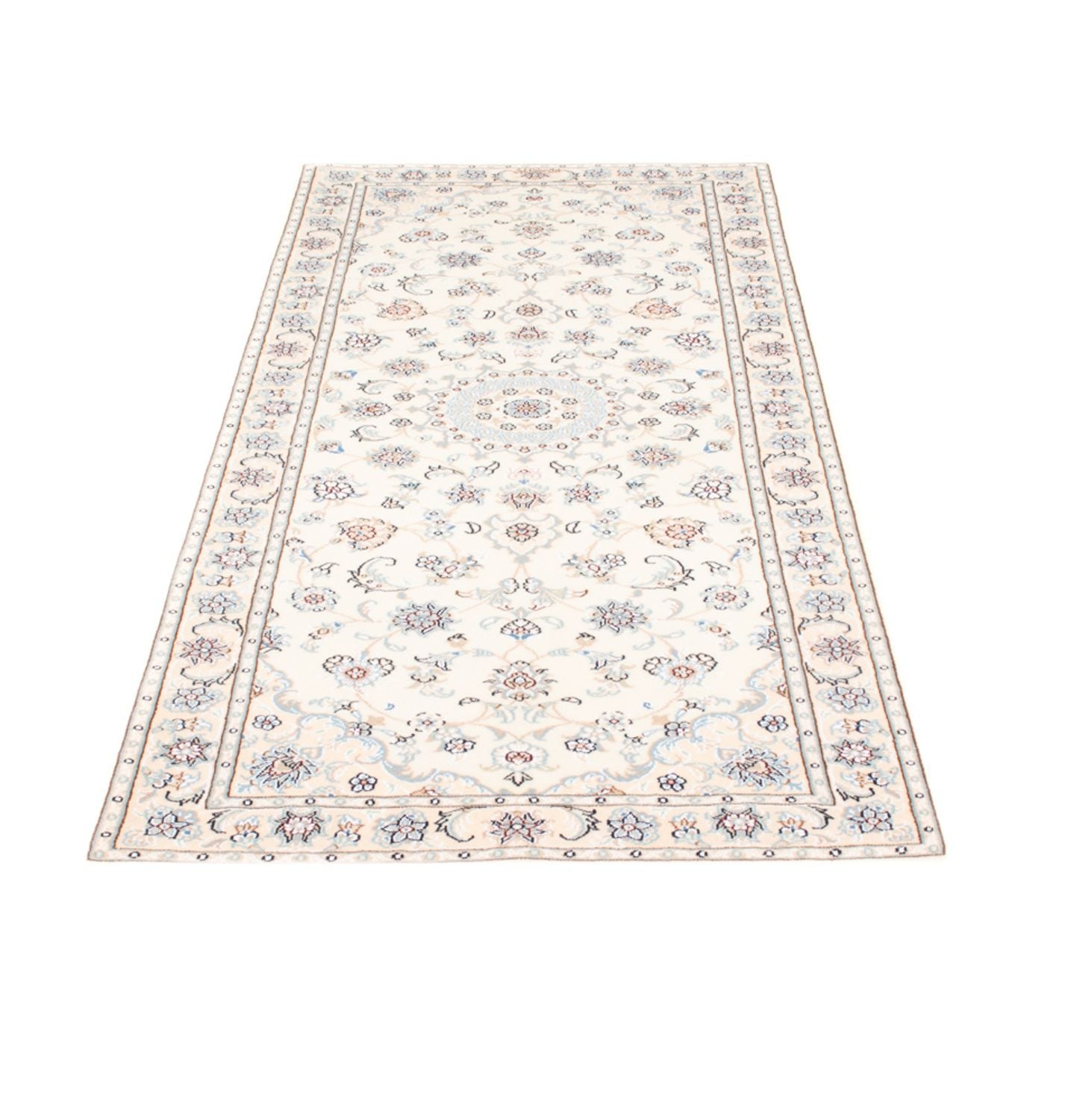 Alfombra de pasillo Alfombra Persa - Nain - Real - 197 x 81 cm - crema