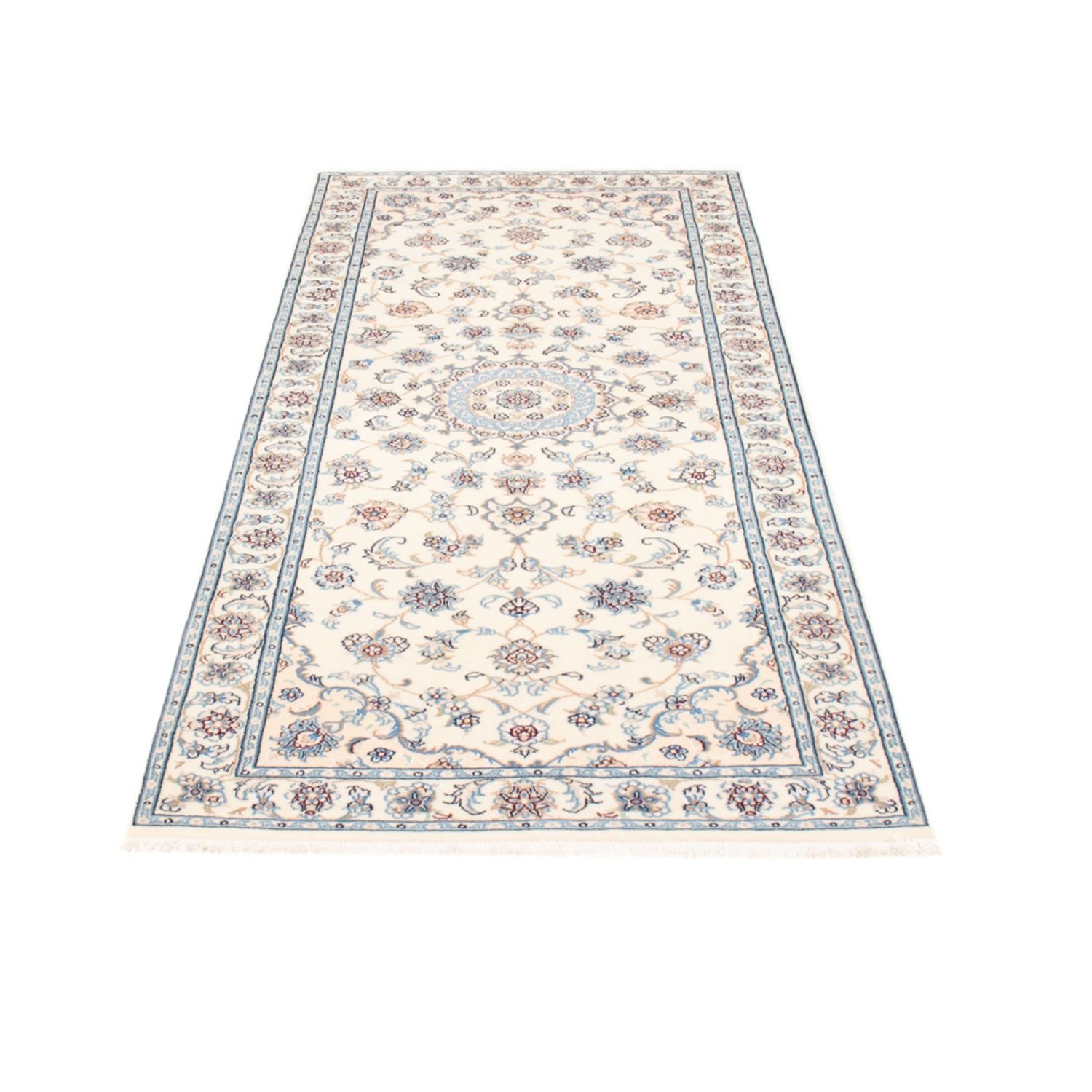 Alfombra de pasillo Alfombra Persa - Nain - Real - 203 x 80 cm - crema