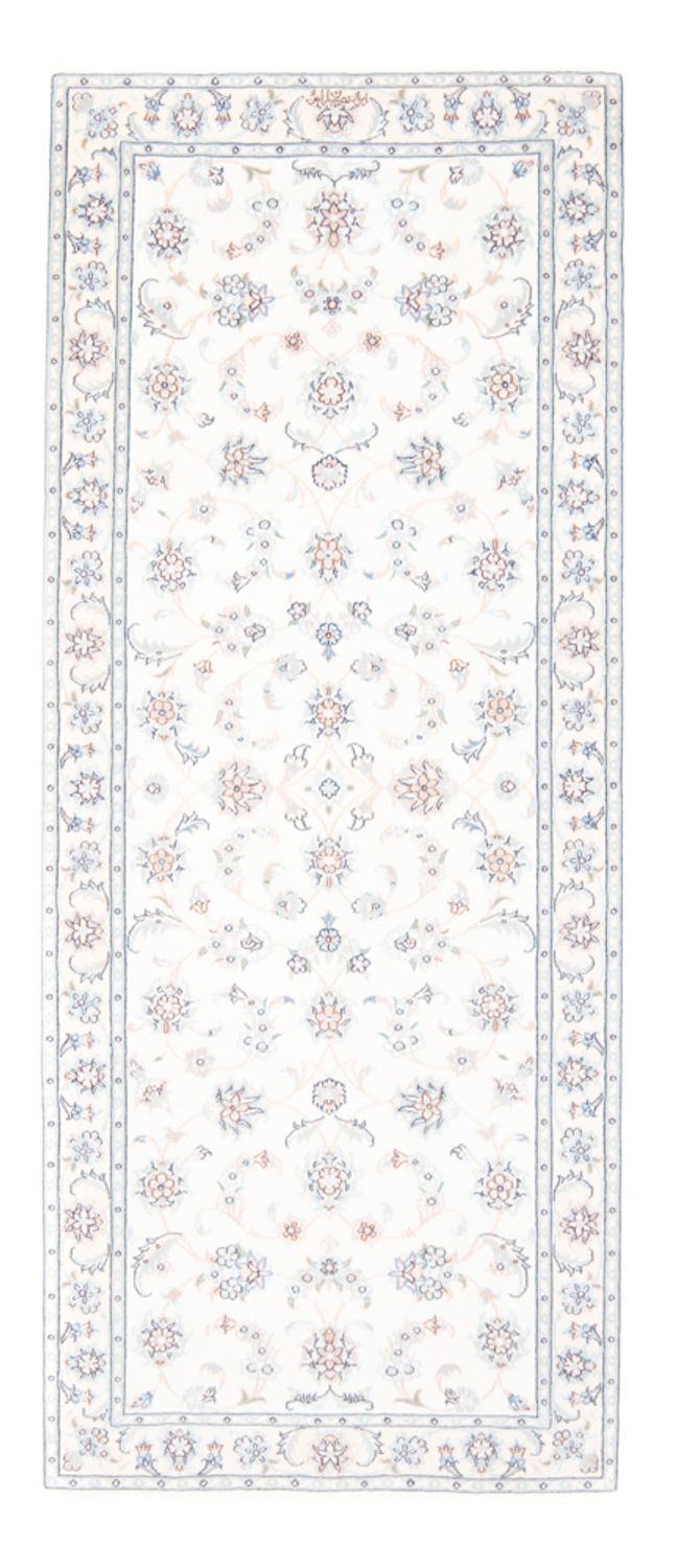 Alfombra de pasillo Alfombra Persa - Nain - Real - 196 x 81 cm - crema