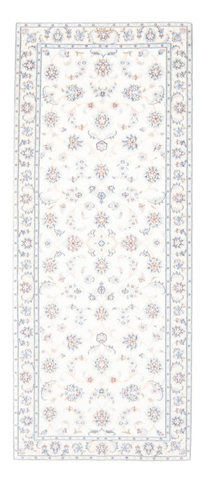 Alfombra de pasillo Alfombra Persa - Nain - Real - 196 x 81 cm - crema
