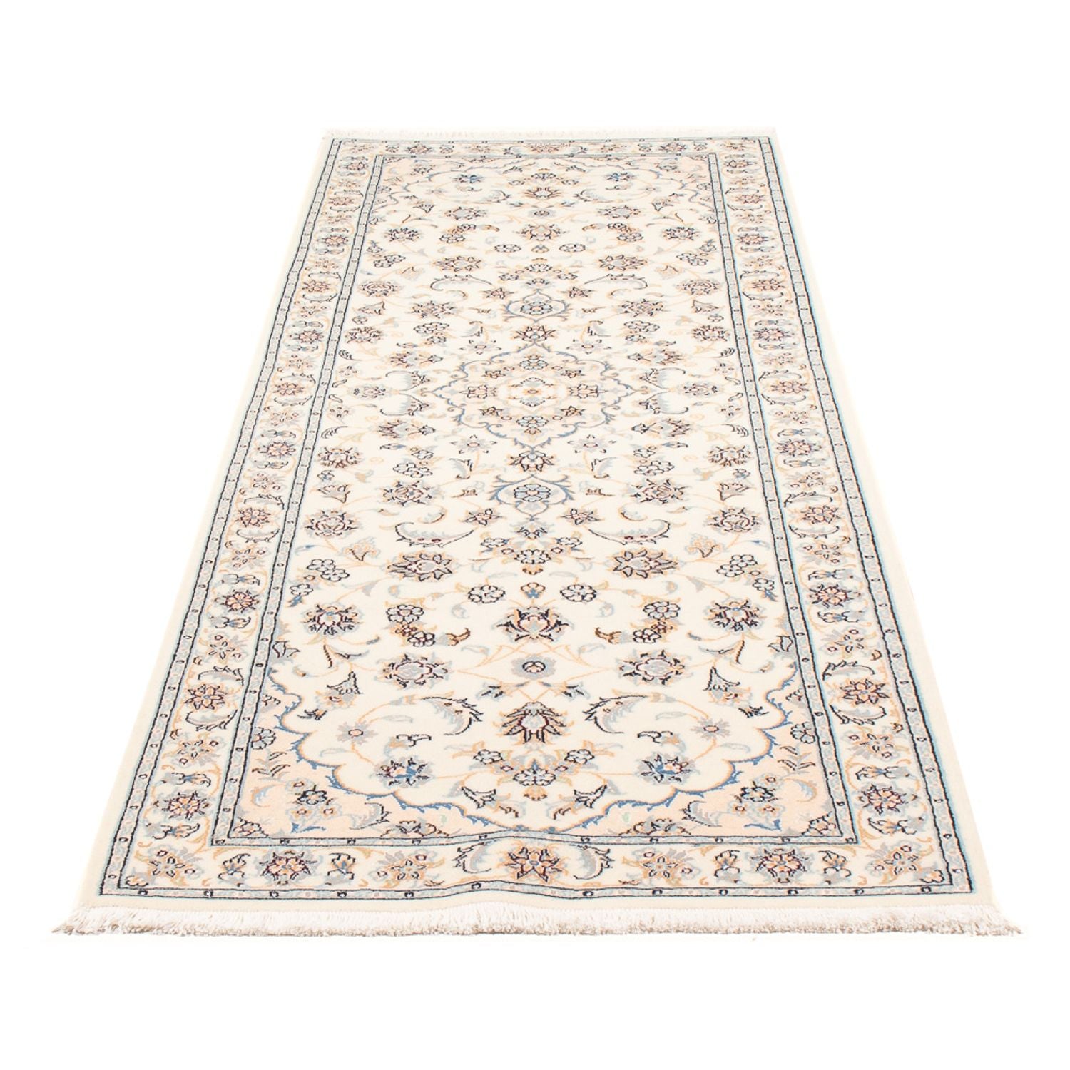 Alfombra de pasillo Alfombra Persa - Nain - Prima - 247 x 80 cm - crema