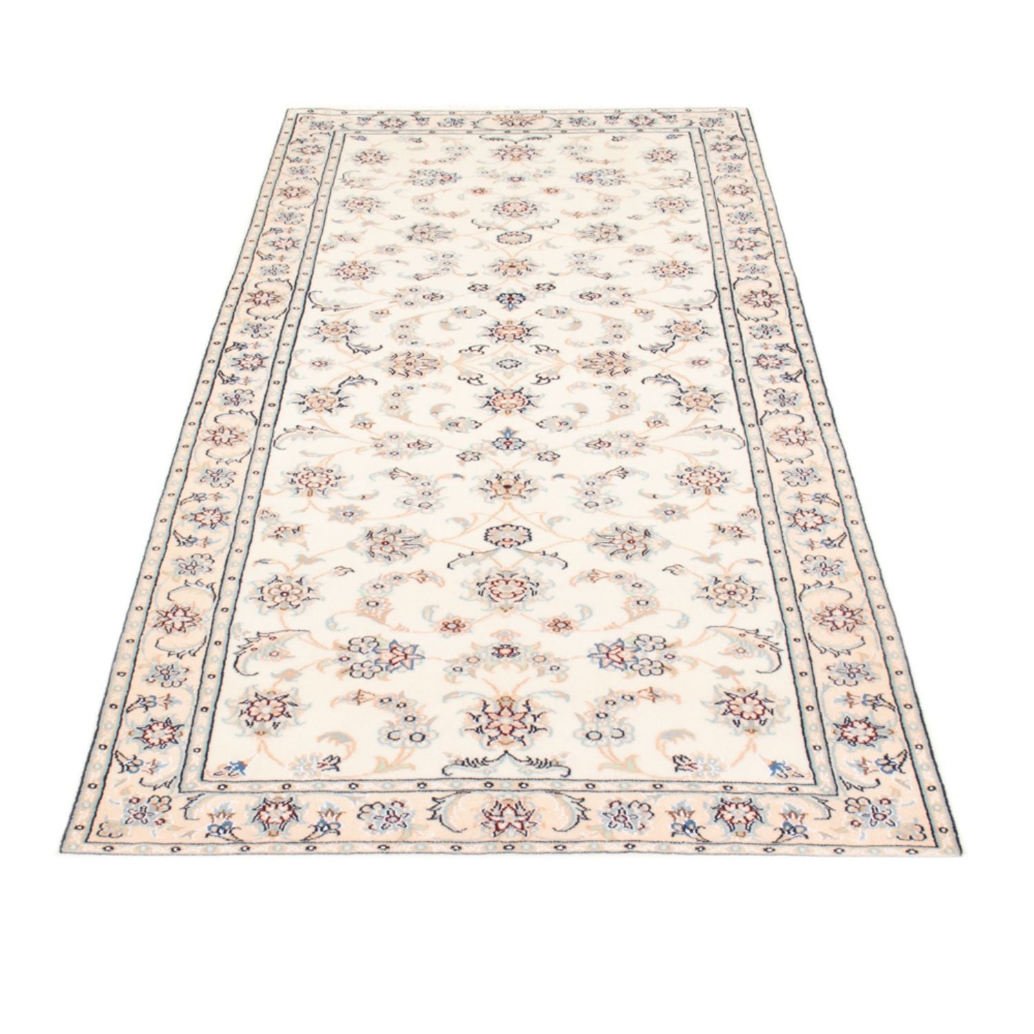 Alfombra de pasillo Alfombra Persa - Nain - Real - 200 x 80 cm - crema