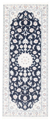 Alfombra de pasillo Alfombra Persa - Nain - Real - 198 x 81 cm - azul oscuro