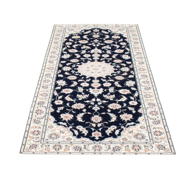 Alfombra de pasillo Alfombra Persa - Nain - Real - 198 x 81 cm - azul oscuro