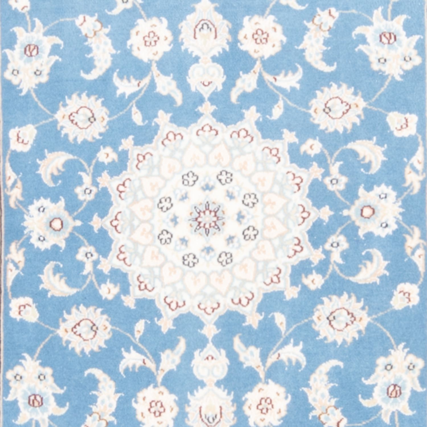 Alfombra de pasillo Alfombra Persa - Nain - Real - 204 x 82 cm - azul claro