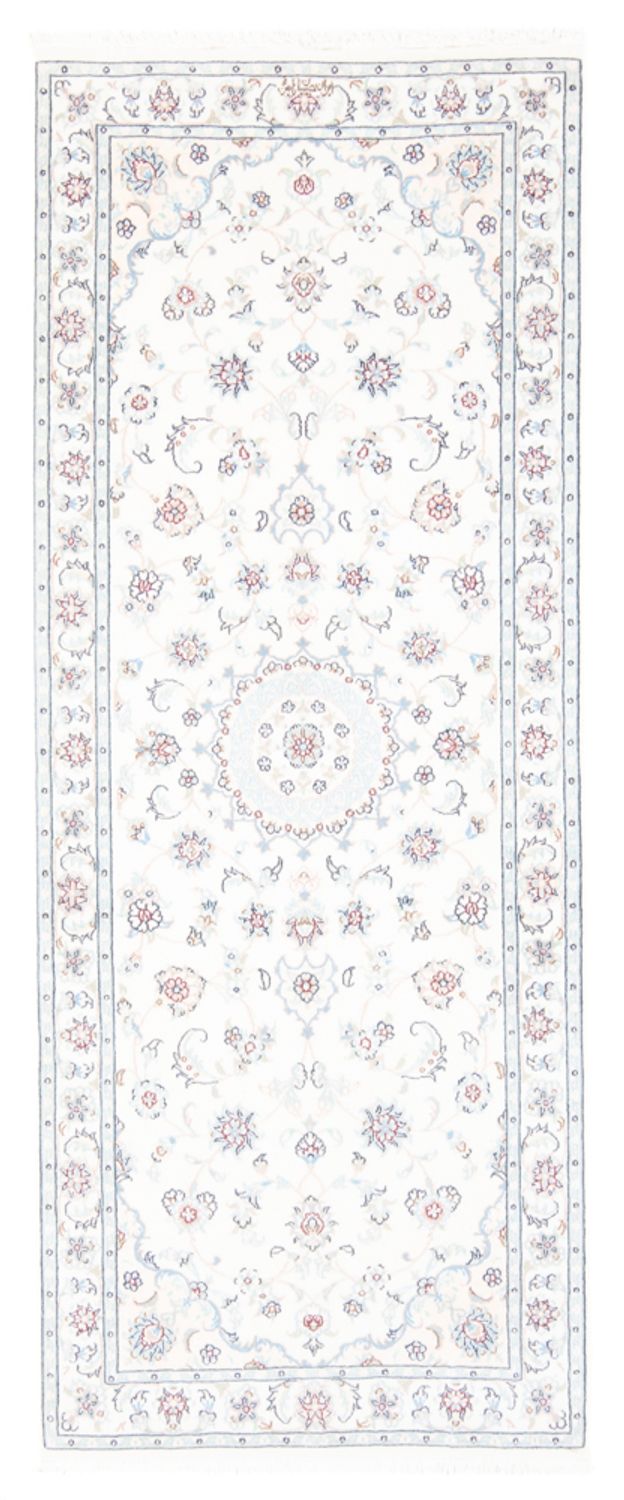 Alfombra de pasillo Alfombra Persa - Nain - Real - 199 x 81 cm - crema