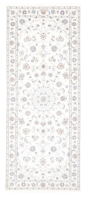 Alfombra de pasillo Alfombra Persa - Nain - Real - 198 x 80 cm - crema