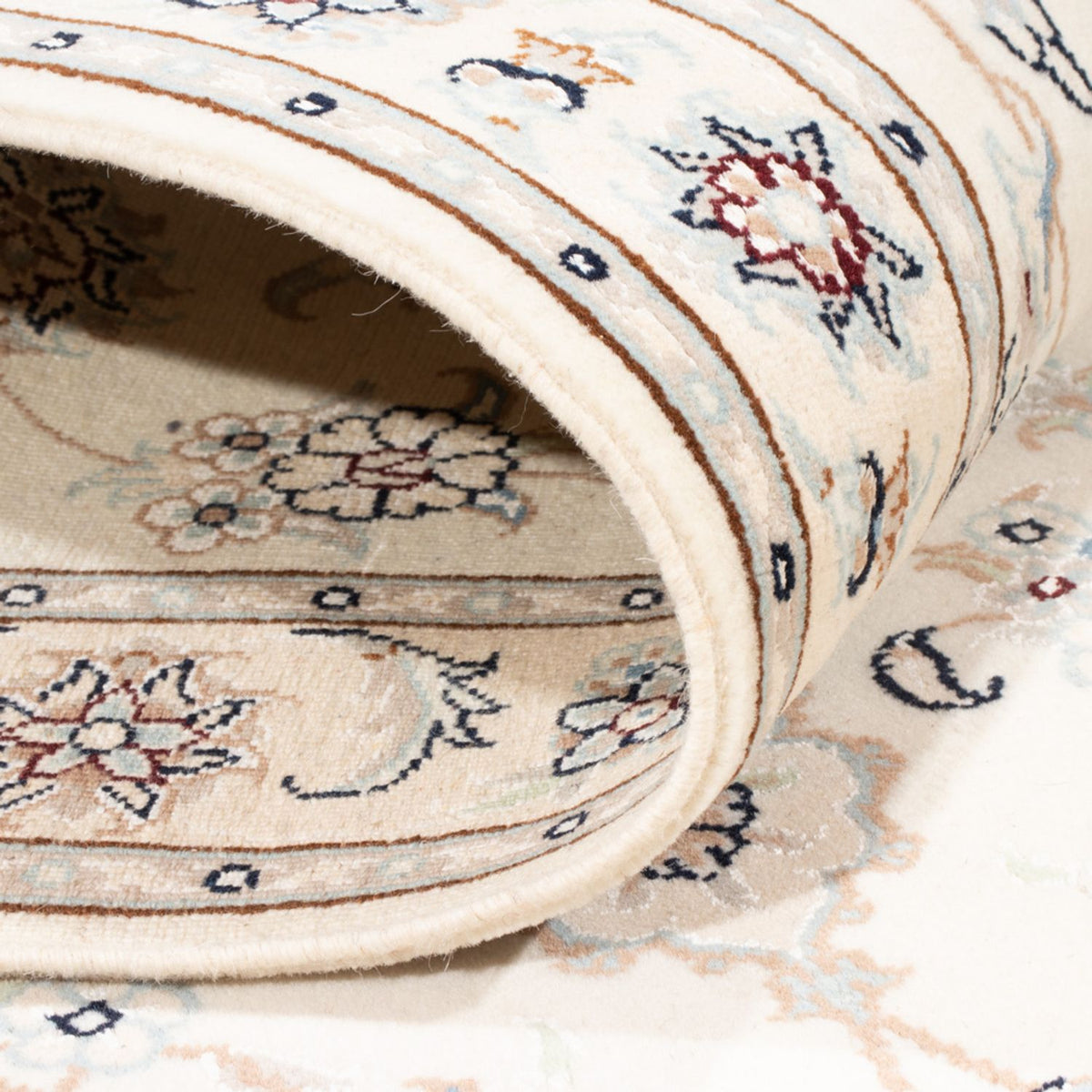 Alfombra de pasillo Alfombra Persa - Nain - Real - 198 x 80 cm - crema